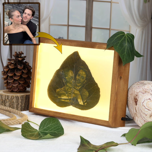 Nature's Glow - Işıklı 23x32cm Özel El Yapımı Ahşap Çerçeve