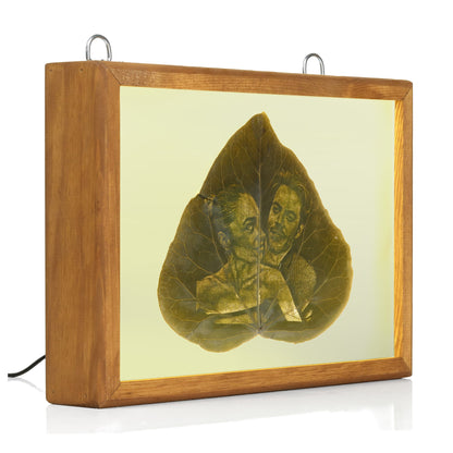 Nature's Glow - Işıklı 23x32cm Özel El Yapımı Ahşap Çerçeve